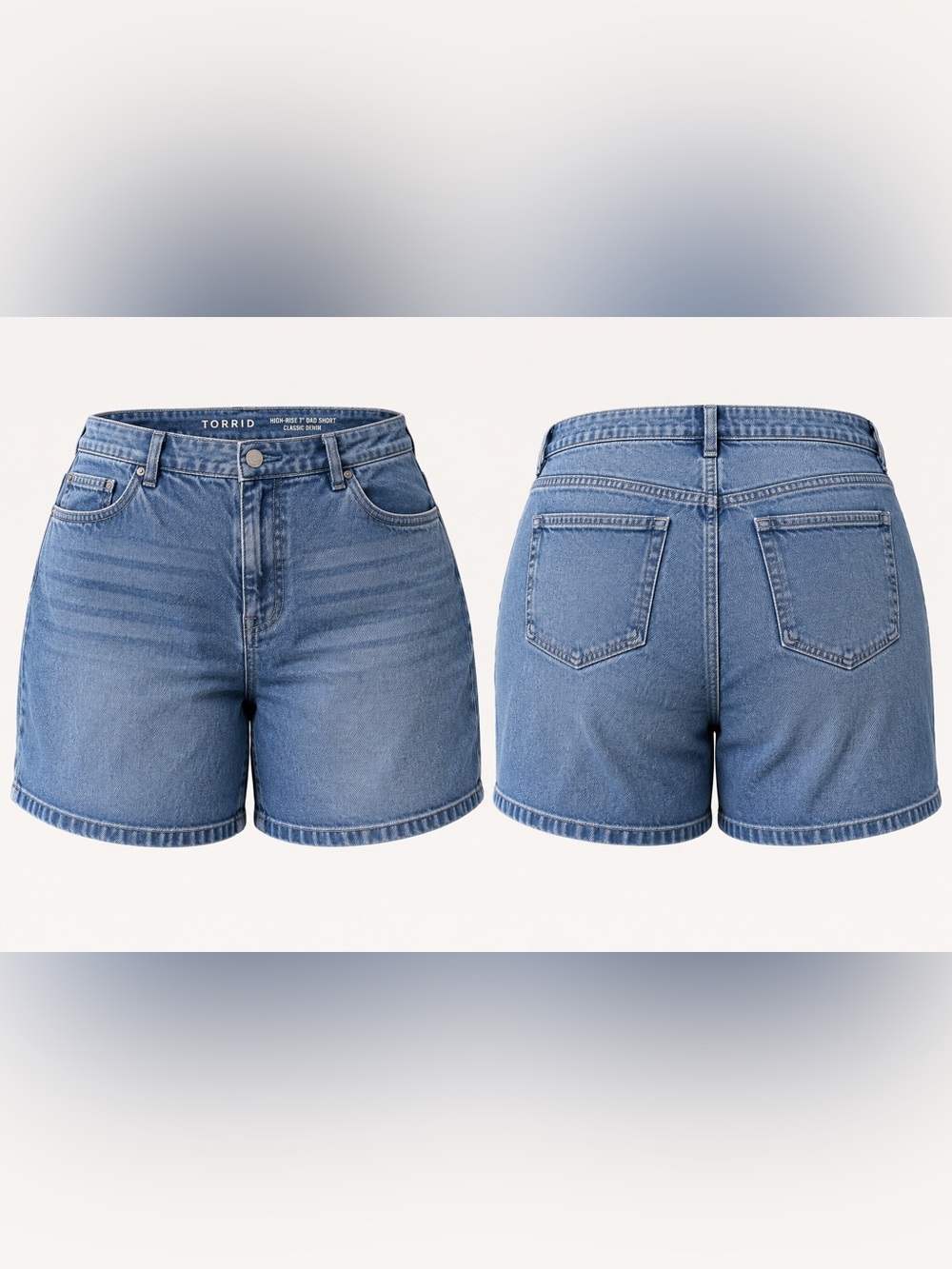 torrid Light Blue High-Rise Denim Shorts